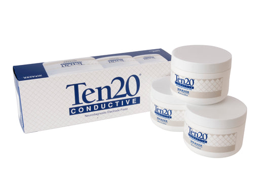 TEN20 conductive EEG paste 8 oz jar for EEG electrode application, long-term monitoring, and neurodiagnostic testing.