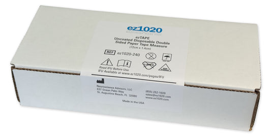 Case of 240 ez1020 disposable EEG electrode placement tape measures for International 10-20 System measurements.