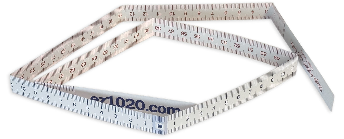 ez1020 disposable EEG electrode placement tape measure with mirrored 36-0-36 midpoint scale for International 10-20 System measurements